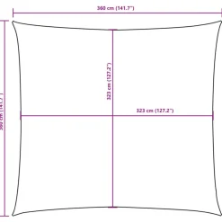 42302 vidaXL Sunshade Sail Oxford Fabric Square 3,6x3,6 m Anthracite