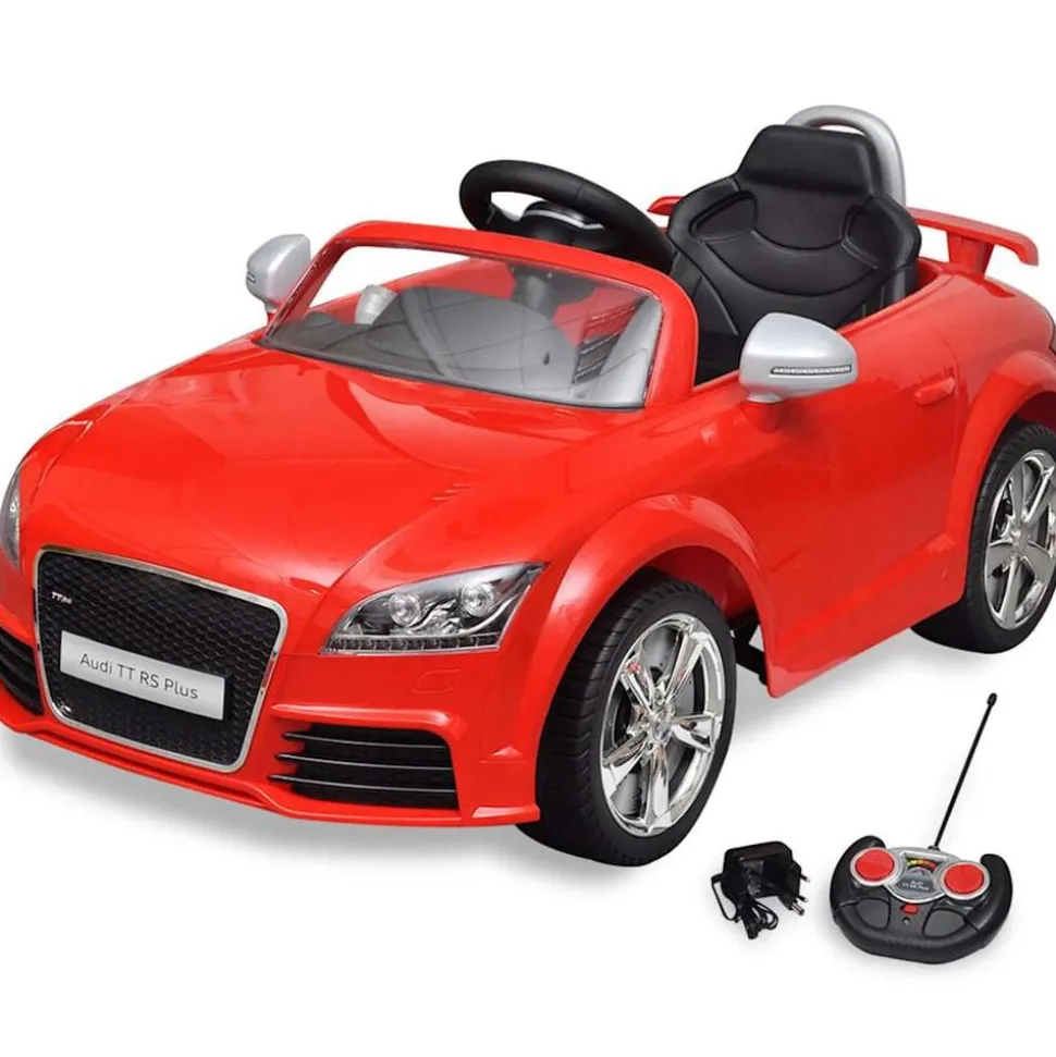 Audi TT RS Sit Bil for børn med hvid fjernbetjening Rød