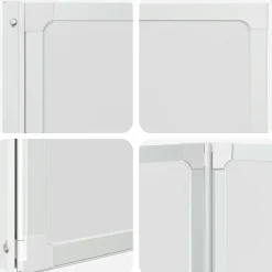 Bad Skærm 140 x 168 cm 7 Foldbare Paneler med håndklædeholder