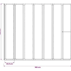 Bad Skærm 140 x 168 cm 7 Foldbare Paneler med håndklædeholder