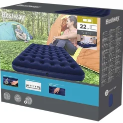 Best Way Luftmadras Blå 203 x 152 x 22 cm PVC