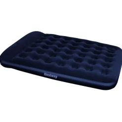 Bestway luftmadras med velourtop og indbygget fodpumpe 203x152x28 cm