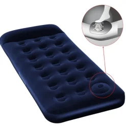 Bestway luftmadras med velourtop og indbygget luftpumpe 185x76x28 cm