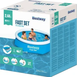 Bestway oppustelig swimmingpool Fast Set 244x61 cm rund 57265