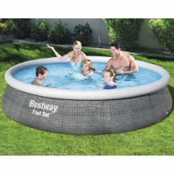 Bestway oppusteligt poolsæt med pumpe Fast Set 396x84 cm