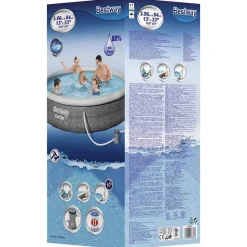 Bestway oppusteligt poolsæt med pumpe Fast Set 396x84 cm