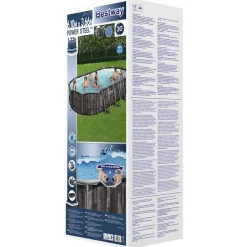 Bestway Power Steel swimmingpoolsæt 488x305x107 cm oval