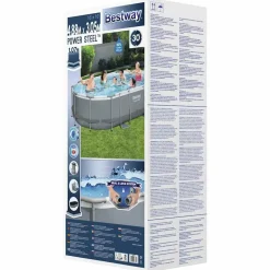 Bestway Power Steel swimmingpoolsæt 488x305x107 cm oval