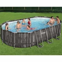 Bestway Power Steel swimmingpoolsæt 488x305x107 cm oval