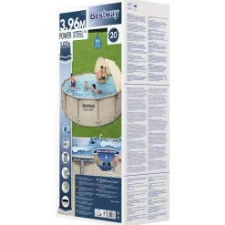 Bestway Power Steel swimmingpoolsæt med baldakin 396x107 cm