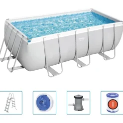 Bestway Power Steel swimmingpool 412x201x122 cm rektangulær