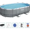 Bestway Power Steel swimmingpoolsæt 488x305x107 cm oval
