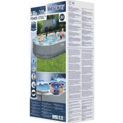 Bestway Power Steel swimmingpoolsæt 488x305x107 cm oval