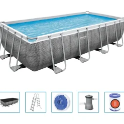 Bestway Power Steel swimmingpool 488x244x122 cm rektangulær