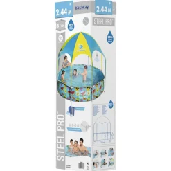 Bestway Steel Pro UV Careful fritstående badebassin til børn 244x51 cm