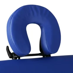 Blå sammefoldeligt massagebord, 3 zoner med træramme