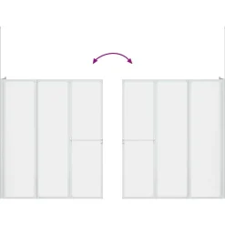 Brusevæg 70x120x137 cm L-formet 4 paneler foldbar
