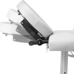Cremefarvet sammenfoldeligt massagebord med aluminiumsstel,4 zoner