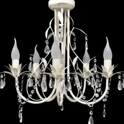 Elegant Vedhæng Crystal Lysekrone med 5 Pærestikdåser