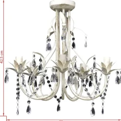 Elegant Vedhæng Crystal Lysekrone med 5 Pærestikdåser