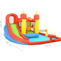 Happy Hop oppustelig vandrutsjebane med soppebassin 410x385x220 cm PVC