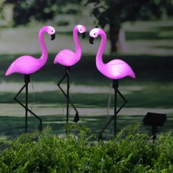 HI soldrevet havelampe Flamingo 3 stk.