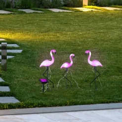 HI soldrevet havelampe Flamingo 3 stk.