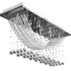 Hvid Loft Lampe med glitrende Glas Crystal Beads 8 x G9 29 cm