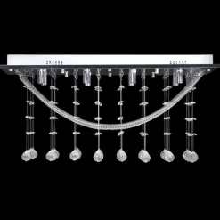 Hvid Loft Lampe med glitrende Glas Crystal Beads 8 x G9 29 cm