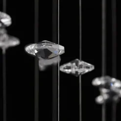 Hvid Loft Lampe med glitrende Glas Crystal Beads 8 x G9 29 cm