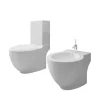 Hvidt keramisk toilet & bidet sæt