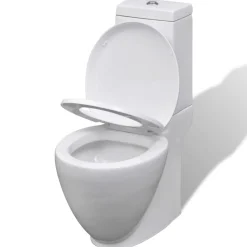 Hvidt keramisk toilet & bidet sæt