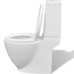 Hvidt keramisk toilet & bidet sæt