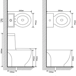 Hvidt keramisk toilet & bidet sæt
