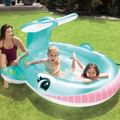 Intex badebassin med sprøjtefunktion Whale 201x196x91 cm
