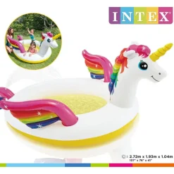 Intex badebassin med sprøjtefunktion Unicorn 272x193x104 cm