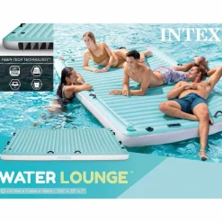 Intex oppustelig bademadras 310x183 cm vinyl blå