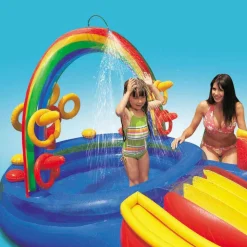Intex oppustelig pool Rainbow Ring Play Center 297x193x135 cm 57453NP