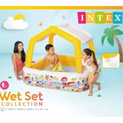 Intex oppusteligt bassin med solskærm 157x157x122 cm