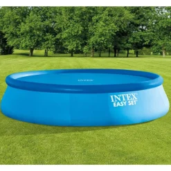 Intex solopvarmet poolovertræk 448 cm polyethylen blå