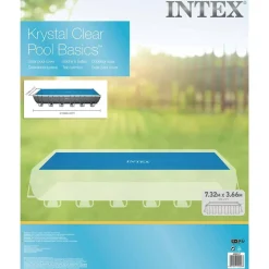 Intex solopvarmet poolovertræk 716x346 cm polyethylen blå