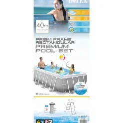 Intex swimmingpoolsæt Prism Frame 400x200x100 cm rektangulær