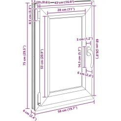 Kældervindue RISOR Antracit 50 x 75 cm PVC og glas