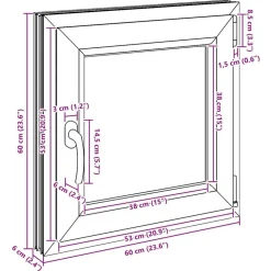 Kældervindue RISOR Hvid 60 x 60 cm PVC og glas