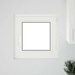 Kældervindue RISOR Hvid 60 x 60 cm PVC og glas