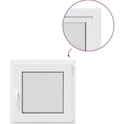 Kældervindue RISOR Hvid 60 x 60 cm PVC og glas