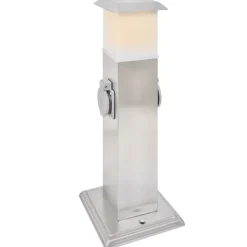 Kontaktsokkel med lampe til haven i rustfrit stål