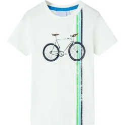 Kortærmet T-shirt til børn str. 140 ecrufarvet