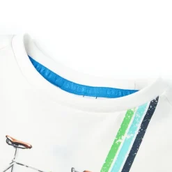 Kortærmet T-shirt til børn str. 140 ecrufarvet