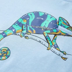 Kortærmet T-shirt til børn str. 104 lyseblå